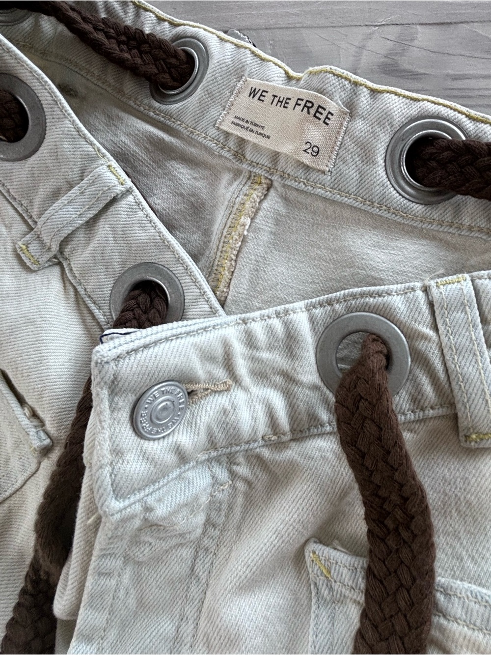 Free People We The Free Moxie Pull-On Barrel Jeans Size 29 (black waist tie)NWOT - Picture 7 of 7